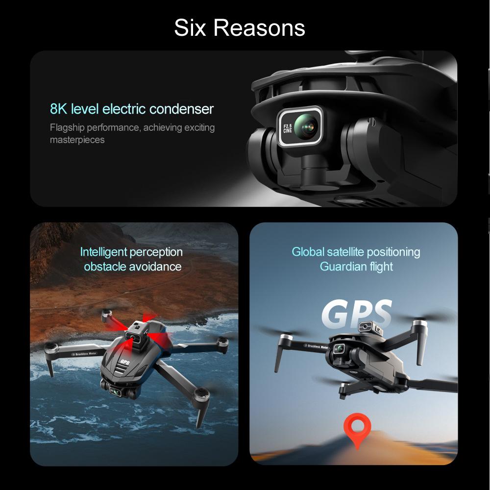 V168 Pro Max Drone with 8K  PTZ Camera, 4.5" Screen Remote Control, 2000m Long Range, GPS Return-to-Home, Brushless Motors, Dual Lenses, Foldable Design, 244g Lightweight, 100m Flight Altitude, 2 Batteries
