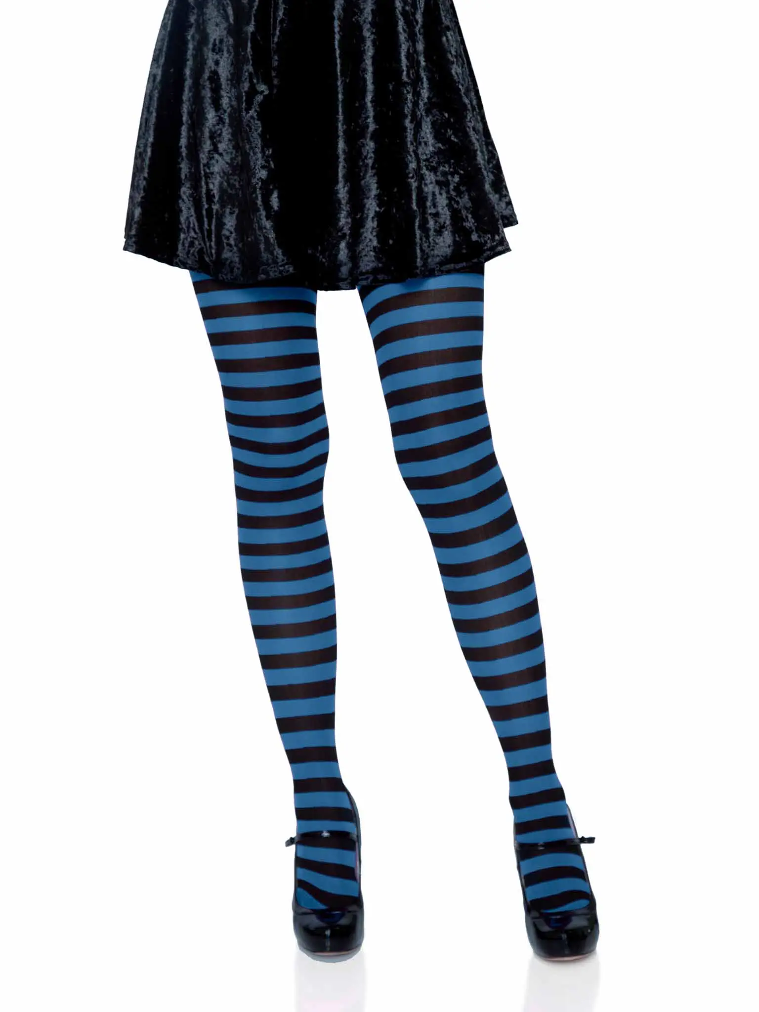 Jada Striped Women's Tights Black Blue