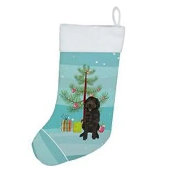 Unisex Adult Doodle Art Chocolate No.1 Double-Sided Christmas Stocking with Hanger & Breed Print, 100% Polyester Suede, 18x13.5 in, 0.4 lbs Festive Home Decor Supply, Holiday Gift for Family, 18 X 13.5 In