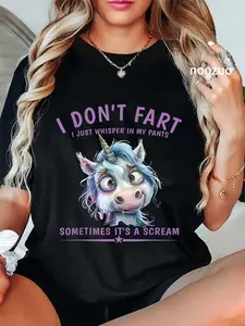 100% Cotton I Don't Fart I Just Whisper In My Pants Unicorn Humor T-Shirt