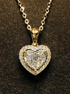 1 Pc Elegant Cubic Zirconia Necklace Pendant For Women For Valentine's Day Gift Engagement Anniversary Party Jewelry