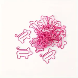 10/40pcs Adorable Pig-Shaped Paper Clips Set - Multi-Functional Planner Clips, Bookmarks, Office Decor, File Folders Organizer, Cute Binder Clips for Study, Work, and Home Use - Durable, Reusable Paperclips