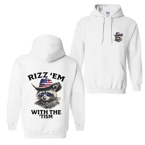 Rizz ’Em With The ’Tism Hoodie / Sweatshirt / T-Shirt | Funny Raccoon in Cowboy Hat & Sunglasses Graphic – Trendy Unisex Streetwear for Men & Women, Stylish Fall Outdoor Casual Pullover, Cozy Autumn Outfit & Party Fashion