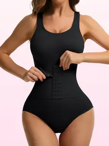 1pcs Solid Color Tummy Control Bodysuit with Abdominal Control Seamless Butt Lifting Snap Crotch Slimmer Body Shaping Underwear Postpartum Shapewear Features for Women Clothes Womenswear,Halloween and Black Friday