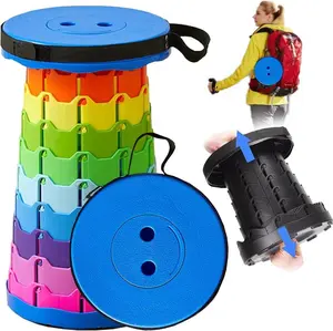 Upgraded Folding Stool: Lightweight, Durable & 400-Pound Load Capacity – Portable, Collapsible & Retractable for Camping, Fishing, Hiking & BBQ Campchair