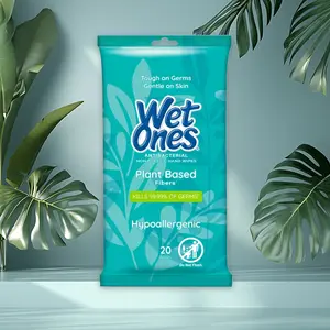 Wet Ones Antibacterial Hand Wipes 20ct - for On-The-Go, Plant-Based