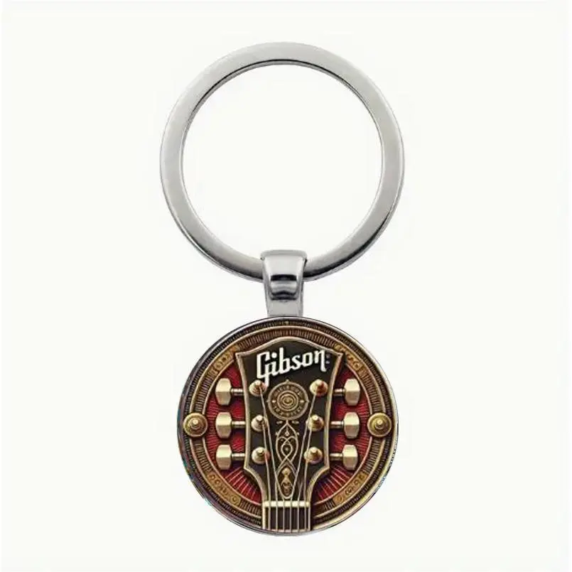 1 Retro Gibson Guitar Keychain, Zinc Alloy, Retro Style, Ideal Birthday Gift for Music Enthusiasts