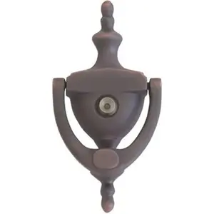 Brass Accents  6 in. Venetian Bronze Traditional Door Knocker with Eyeviewer