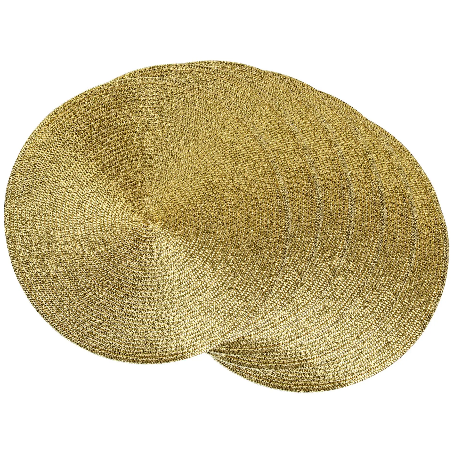 Design Imports Set of 6 Metallic Round Woven Placemat Design Imports Set of 6 Metallic Round Woven Placemat