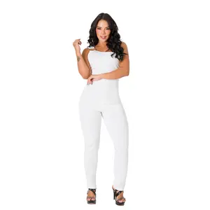 Asimetric Jumpsuit 7V6537EMX - White Minimalist Sleeveless Below the Ankle All Seasons Chic OL Modern Style Women's Fashion