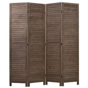 4-Panel Wood Room Divider Furniture, 5.75 Ft Tall Foldable Portable Partition Screen with Adjustable Design, Interior Privacy Wall for Home Office