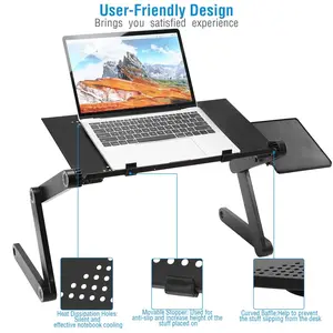 360°Adjustable Laptop Table Stand Lap Sofa Bed Tray Foldable PC Notebook Desk