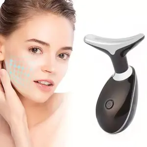 3-color LED face and neck massager - USB rechargeable home beauty instrument, perfect for face and neck massage care, the best gift for friends on Valentine's Day and Mother's Day Facial Plug Soothing White