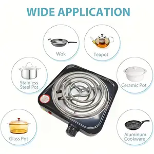 1000W Dual Burner Electric Hot Plate, 5-Level Adjustable Temperature Fast Heating Portable Stove, Compatible with All Cookware for Kitchen, Camping, RV & Home Use, Great Gift for Cooking Lovers