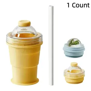 1 Count Folding ice hockey cup, silicone cup,  creative silicone ice cube mold, spherical homemade whiskey freezer For Gym Sports Travel Parties