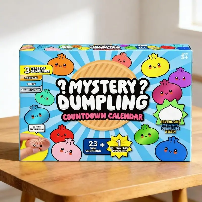 2026 Dumpling Squishy Advent Calendar, 24pcs Mini Funny Bao Bun Mystery Countdown Box, Squeeze Stress Balls, Sensory Fidget Toys, Cute Collectibles, Extra Mini Gifts for Teens & Adults, Unisex