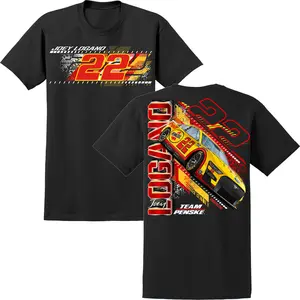 Joey Logano Shell Pennzoil Bold 2-Spot Black T-shirt Cotton Fabric