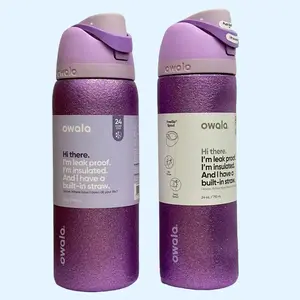 Owala FreeSip Insulated Portable Tumbler - 32 oz/24 oz Vacuum Bottle, New Design, Drink Container for Camping, Travel, Office; Kitchenware Drinkware for Daily Use