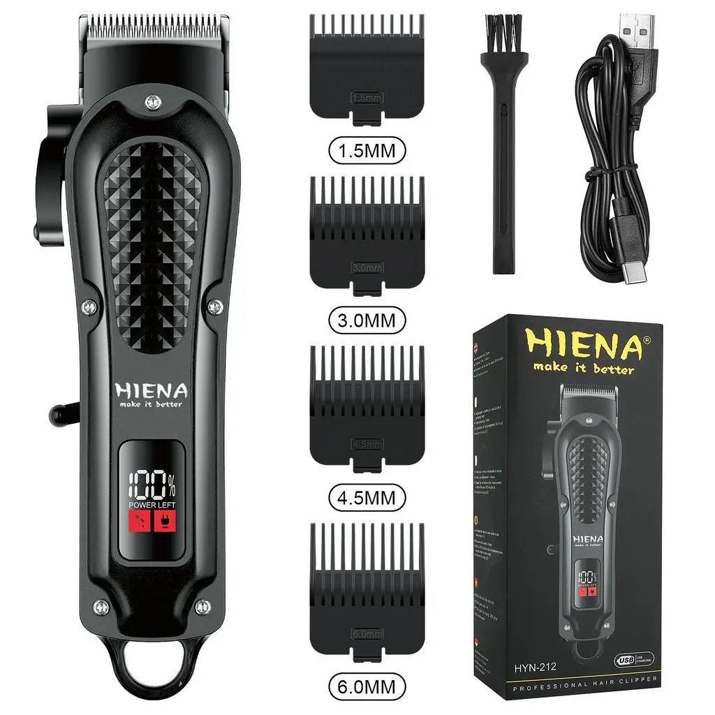 HYN-212 Professional Hair Clipper, Rechargeable Electric Hair Trimmer, Beard Trimmer, Men's Shaver