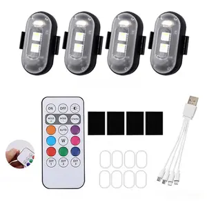 Rechargeable LED Drum Lights RGB Wireless Remote Control, 7 Modes Multi-Color Lighting, Home and Car Decoration, LED Car Ambient Light