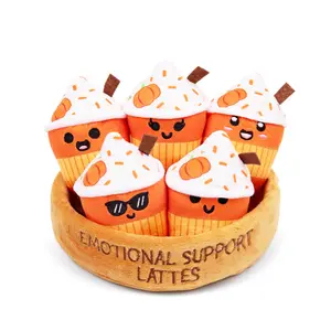 Emotional Support Lattes by Relatable, Fall Plushies Stuffed Animal Toy, Perfect Small Gift for Coffee Lover Emotional Support Lattes by Relatable, Fall Plushies Stuffed Animal Toy, Perfect Small Gift for Coffee Lover