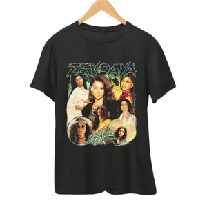 Zendaya T-Shirt,Actress Singer Pop R&B Music Merch Shirt,90s Retro Casual Unisex T-Shirt,90's hip hop,Short Sleeve,Casual Streetwear,Menswear,Womenswear,Music Gift For Fans