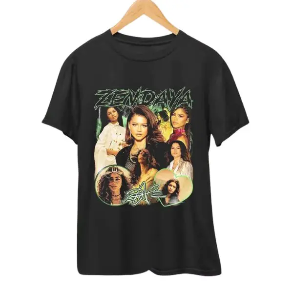 Zendaya T-Shirt,Actress Singer Pop R&B Music Merch Shirt,90s Retro Casual Unisex T-Shirt,90's hip hop,Short Sleeve,Casual Streetwear,Menswear,Womenswear,Music Gift For Fans