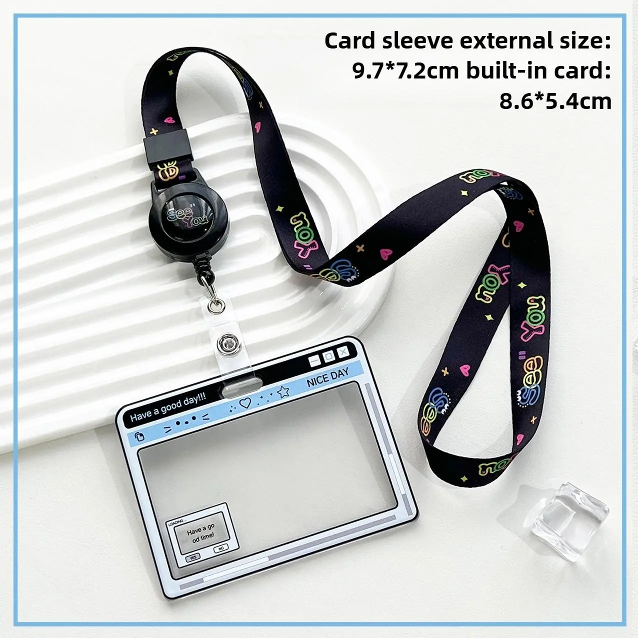 blue Browser Page + Black "See You" Retractable La