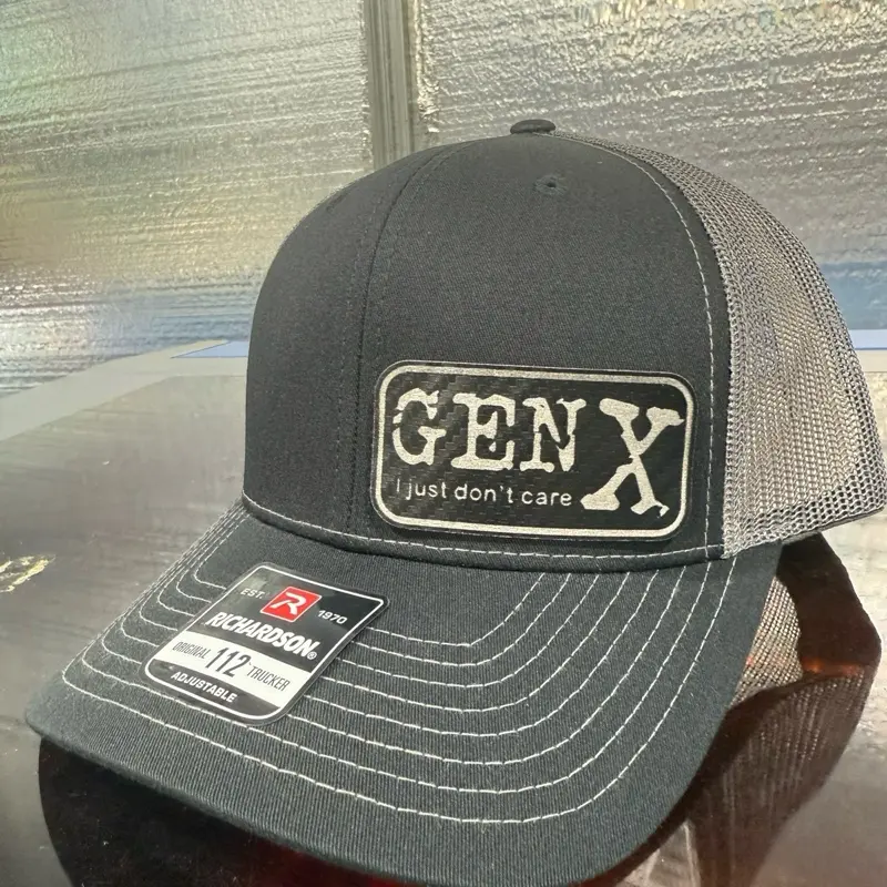 Gen X, I just don’t care, black carbon silver patch