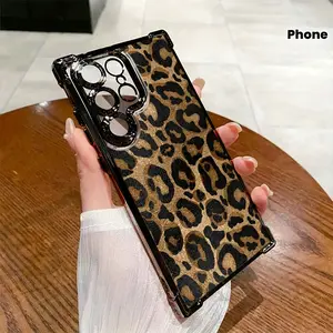 Phone Case - Phone Case - Shock-Resistant Full-Screen Leopard-Patterned Phone Case |   Compatible with for Galaxy S25 S24 S23 S22 S21 FE Ultra Plus 4G 5G Transparent Soft Back Cover