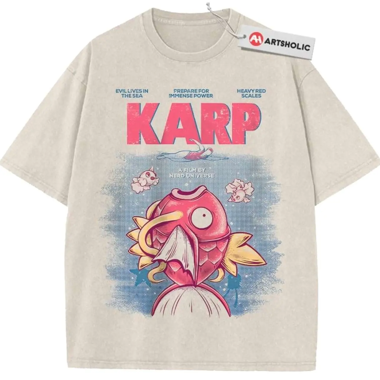 Jaws x Magikarp Shirt, Pokemon shirt, Anime Shirt, Vintage T-Shirt