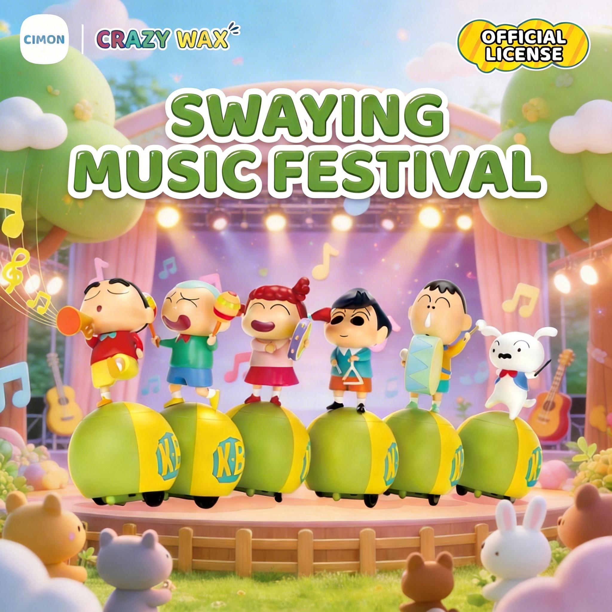 MINISO Crayon Shin-chan Swing Band series desktop ornament toy merchandise—cute gifts for friends, holiday gifts, birthday gifts