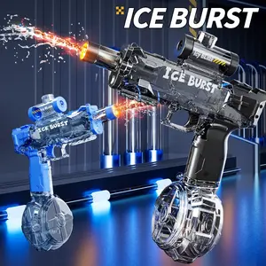 Powerful Repeating Electric Water Gun, Aurora Light Nozzle, Large Capacity, Ultra-Long Range, Outdoor Summer Fun, Party Toy, USB Charging