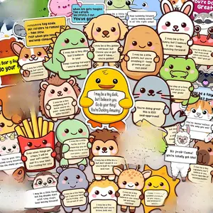 Emotional Support Animal Stickers Affirmation Pack for Adults Kids Cute Inspirational Vinyl Stickers for Water Bottles Laptops Phones Positive Quote Durable Waterproof