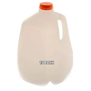 [15 PACK] Empty Plastic Gallon Juice Bottles with Tamper Evident Caps 128 OZ - Smoothie Bottles - Ideal for Juices, Milk, Smoothies, Picnic's and even Meal Prep by EcoQuality Juice Containers