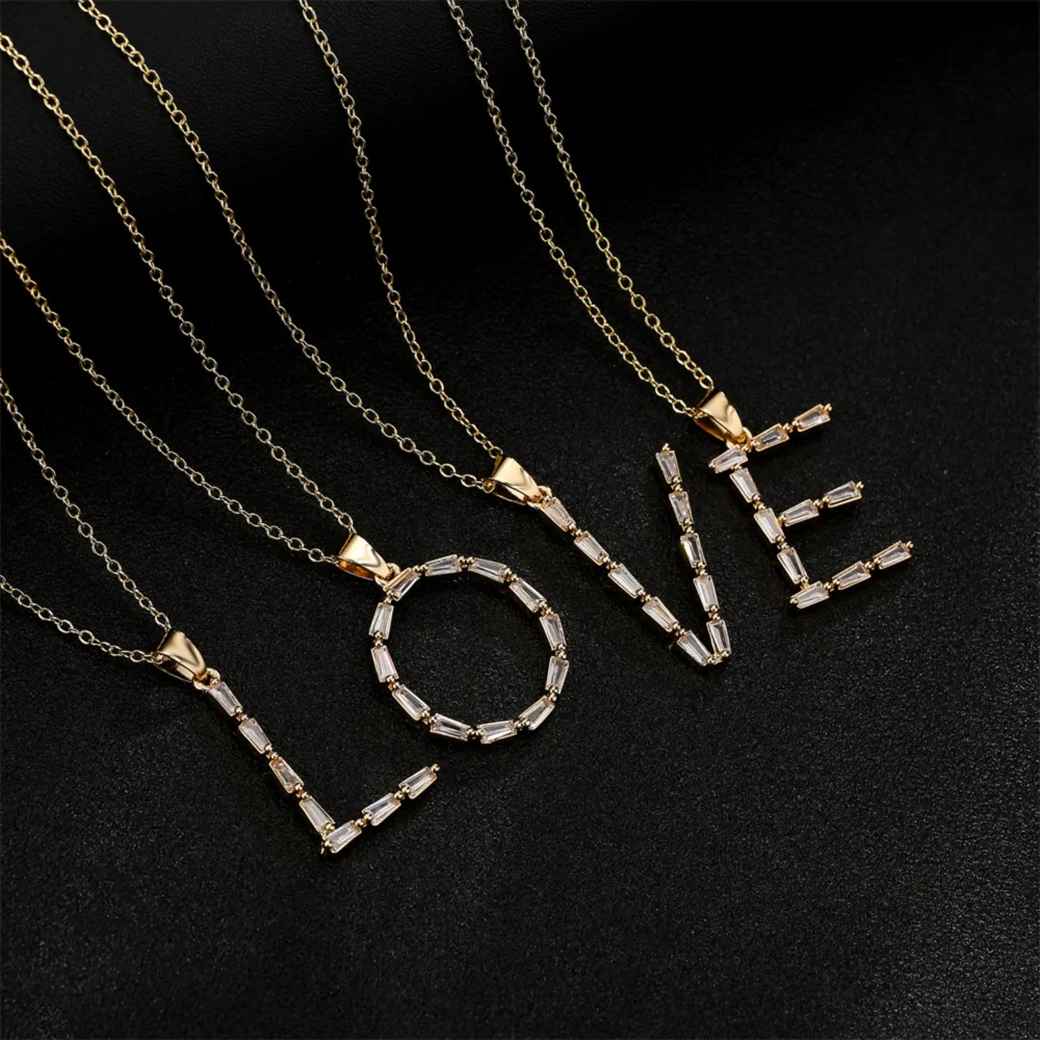 Gold Initial Necklace for Women, Hip Hop Style A-Z Letter Pendant, Personalized Name Jewelry Gift, Initial Necklaces, Female, Initial Pendant