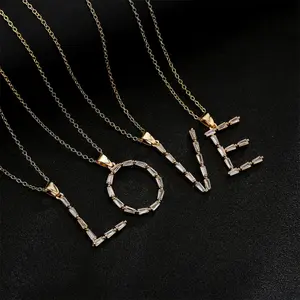 Gold Initial Necklace for Women, Hip Hop Style A-Z Letter Pendant, Personalized Name Jewelry Gift, Initial Necklaces