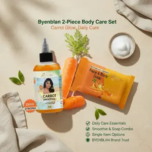 BYENBLAN 2-Piece Body Care Set - Carrot Smoothie Soap Cleanser, Daily Shower Product, All Skin Types, Single-Item Options, Bodycare Package Kit, Wash Day Set, Shower Products