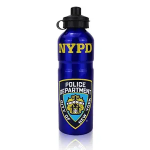 24oz Stainless Steel "NYPD" Metallic Beverage Squirt Bottle | New York City Souvenir