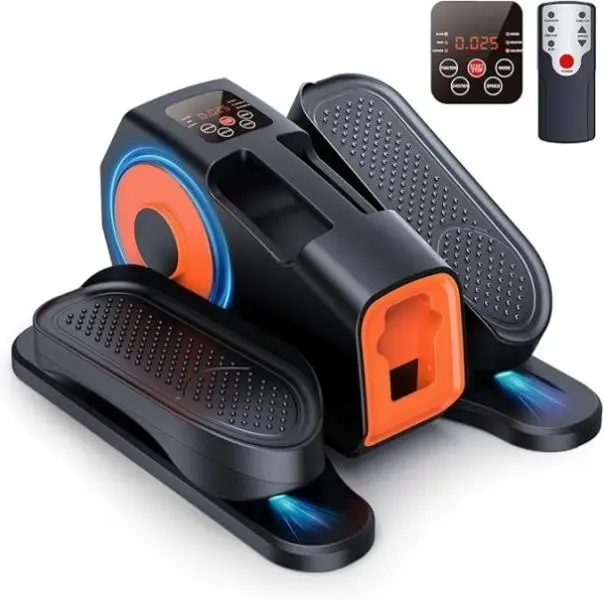 Under Desk Elliptical Leg Exerciser for Seniors Portable with Remote Control 12 Adjustable Speeds Quiet Operation Auto & Manual Modes Low-Impact Design Ideal for Office & Home Use