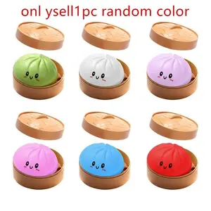 Stress Relief Baozi Toy, Realistic Compression Stress Ball, Squishy Bun Fidget, Steam Basket Design, Perfect for Anxiety Relief, Trendy Relaxation Gift