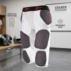 Football Girdle with Integrated Hip Tailbone Thigh Pads - Lightning 7 Pad Design Moisture-Wicking Fabric Great Protection Without Impeding Athletic Performance for Football Training Sports Gear