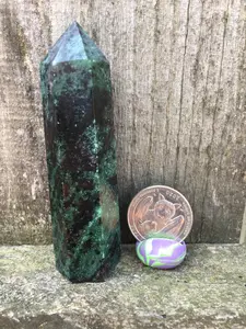 Ruby in Zoisite - lot 2 31/4" tall Home Ornament #gemstone #gemstonetower #rubyzoisitetower #rubyzoisite @gemsandtreasures