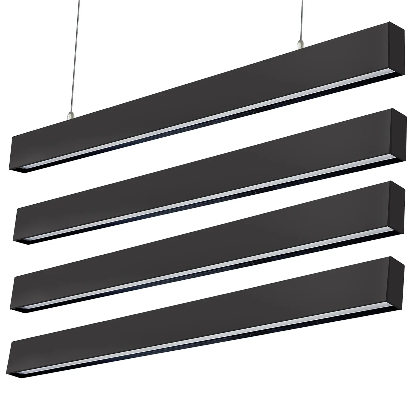 SEURON 4 Pack LED Shop Lights for Workshop 4FT 50W Up and Down Lighting Link Type 0-10V Dimmable LED Linear Light Linkable Light Fixture for Garage Basement Hanging or Flush Mount 6000 Lumens Ultra-Thin Recessed Light Bar for Kitchens and Offices