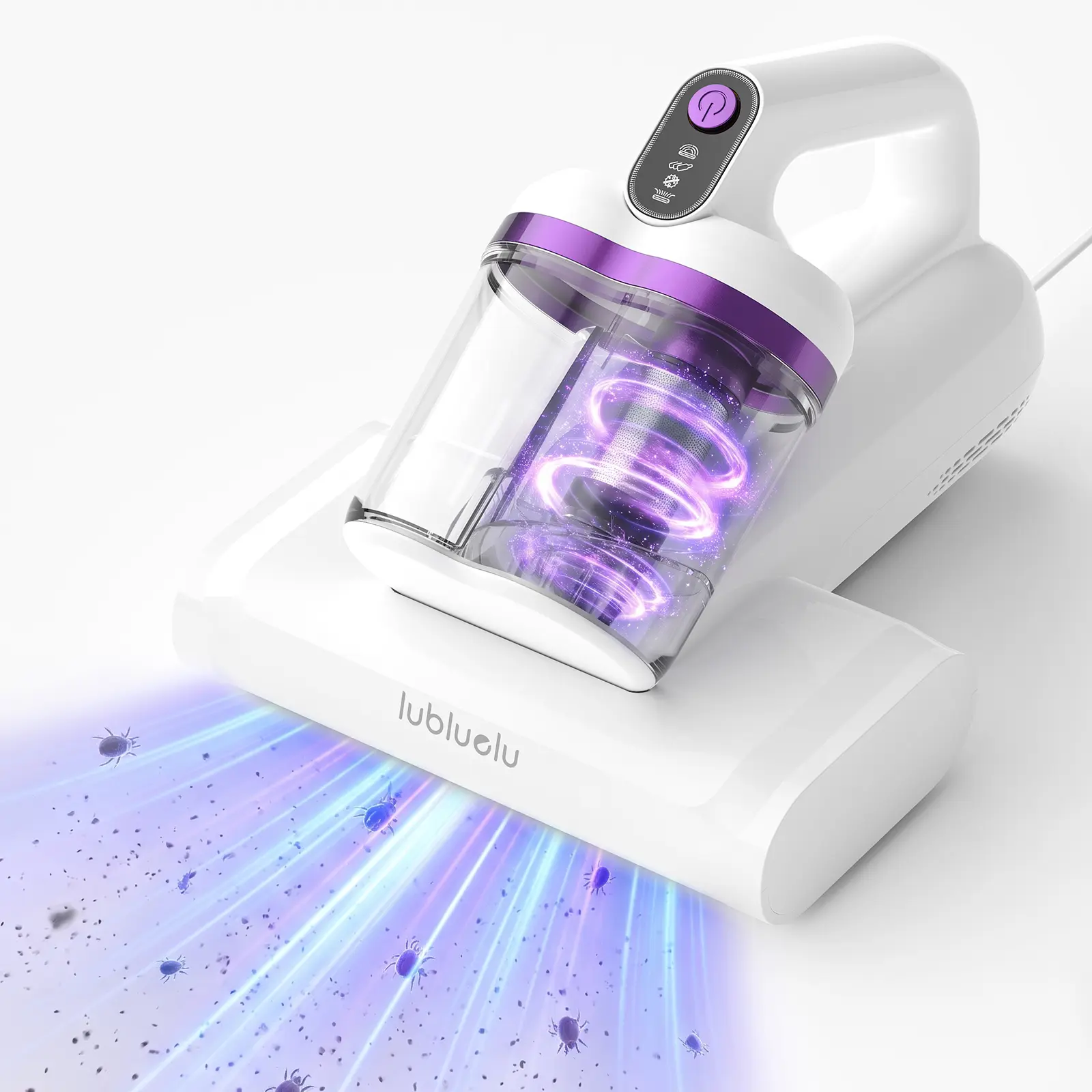 Lubluelu  Mattress Vacuum Cleaner for Beds, Sofas, Pillows - 350W 12.5kPa Suction, UV-C Light, 4m Reach, 149°F Heated Air Sanitise, Dual Dust Cup, Allergen Removal, Bed Cleaning,techvibes