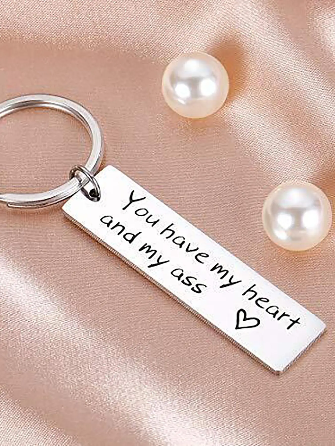 Fashion Letter Pattern Slogan Metal Keychain for Men & Women, Stainless Steel Keychain for Car Keys, Square Charm Keyring, Mini Accessories As Gift