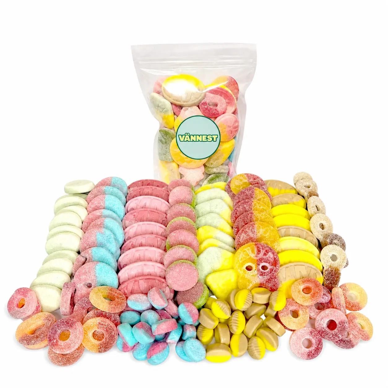 Bubs & European Candy Mix Sweet/Sour Gummies Mix 1/2 lb Snack Bonbon - Variety Pack of Sweet and Sour Bonbons