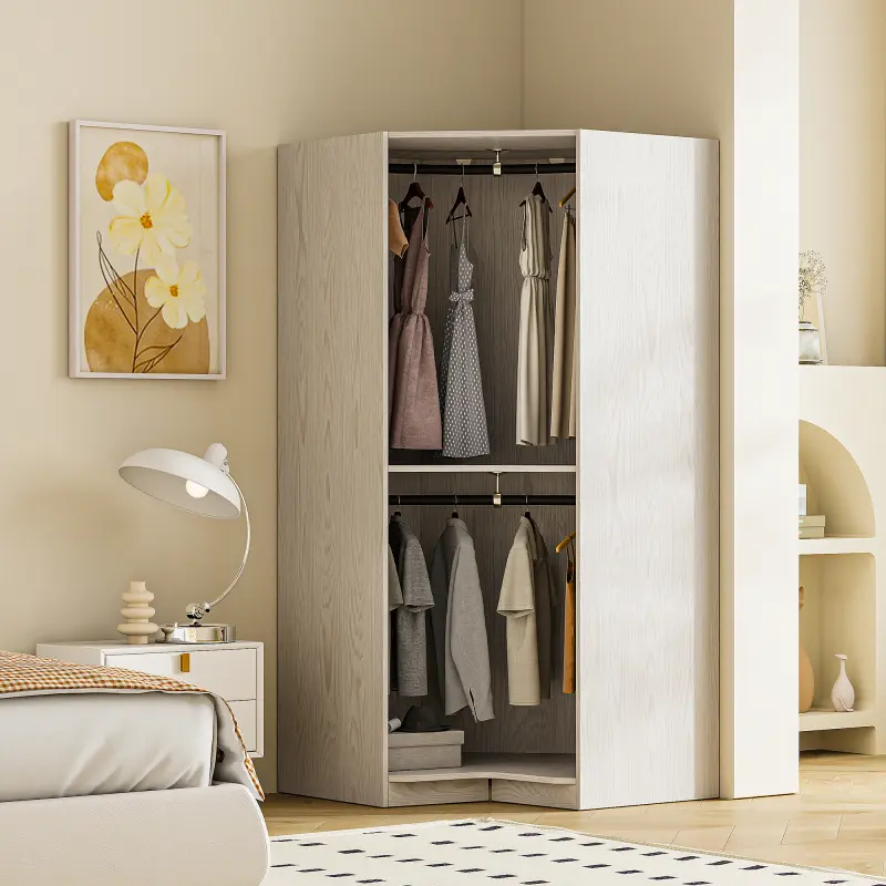 Polygon Corner Wardrobe Natural
