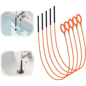 Drain Clog Remover,5 Pack 31.88inch Drain Snake Hair ,Shower Sink Unclogger Tool,Hair Catcher Auger Cleaner Tool for Toilet,Kitchen Sink,Bathroom Tub,Floor Drains,Sewer,Pipe Drains Opener