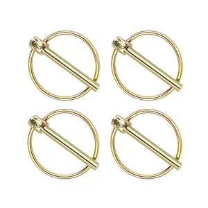 4 Pack Lynch Pin Heavy Duty 1/4x1-3/4 inch Trailer Gate Pin Locking Pin Lawn Tractor Hitch Pin Ring Handle Trailer Coupler Pin Durable Secure Fasteners for   Agricultural Equipment (1/4)